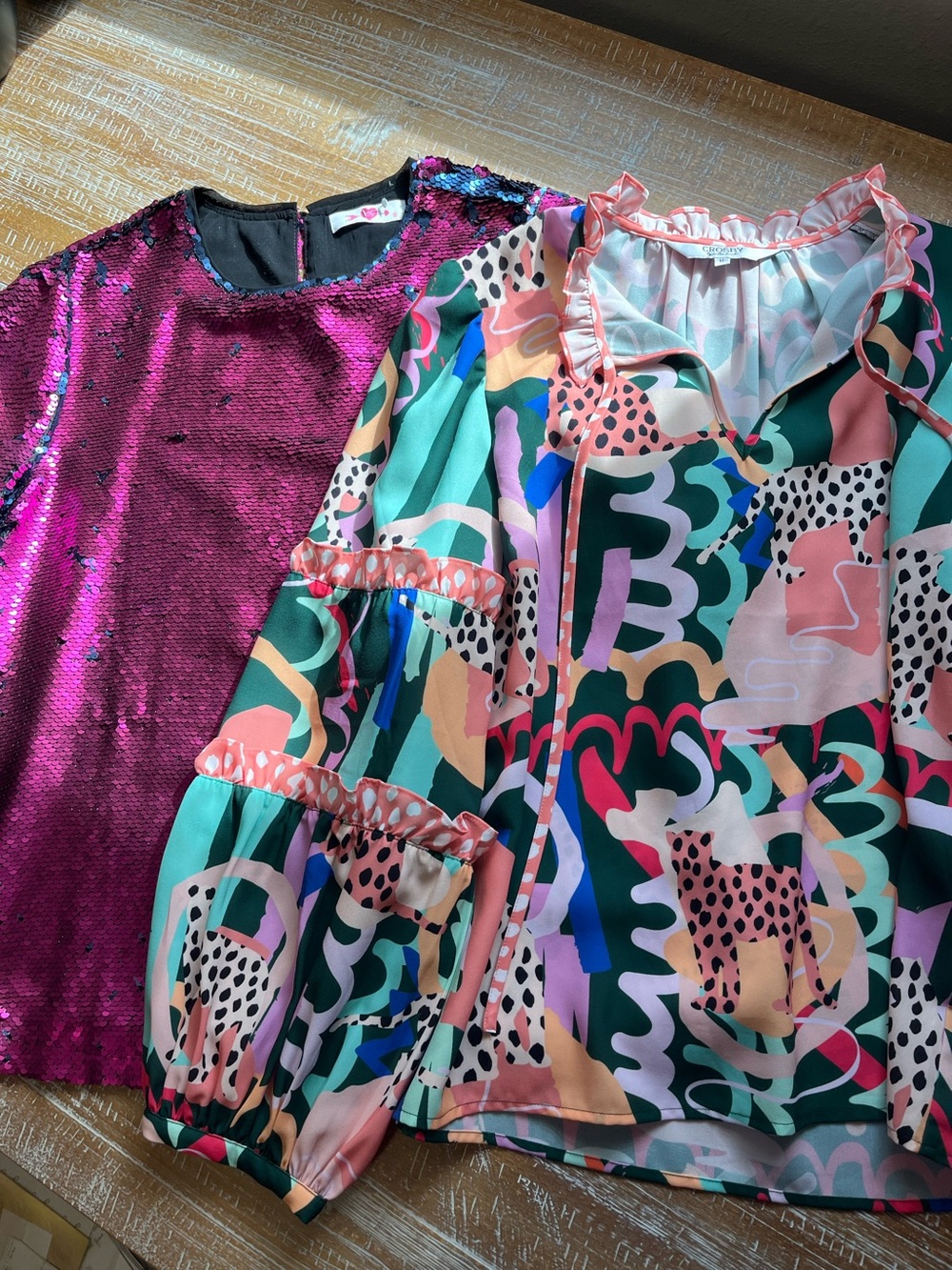 BUNDLE of 2 colorful fun tops Crosby by Molly Burch and Buddy Love